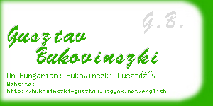 gusztav bukovinszki business card